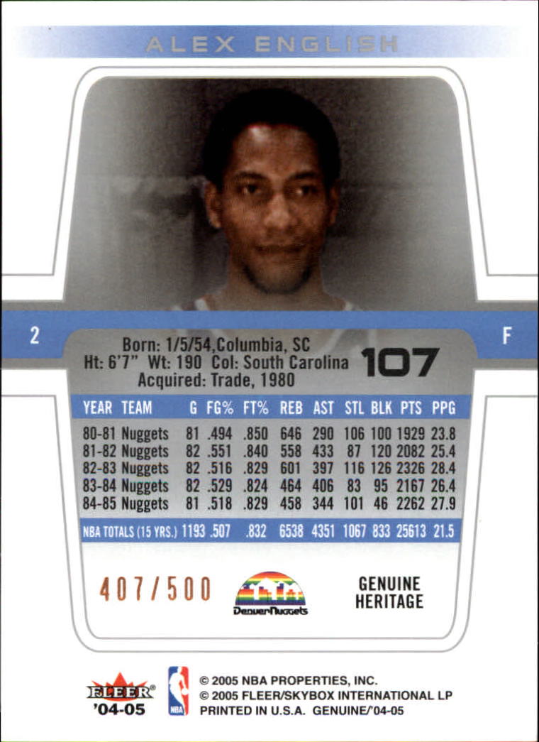 2004/2005 Genuine (Fleer) Basketball Part 1 Main Set Cards #1 to #125 - Picture 182 of 186