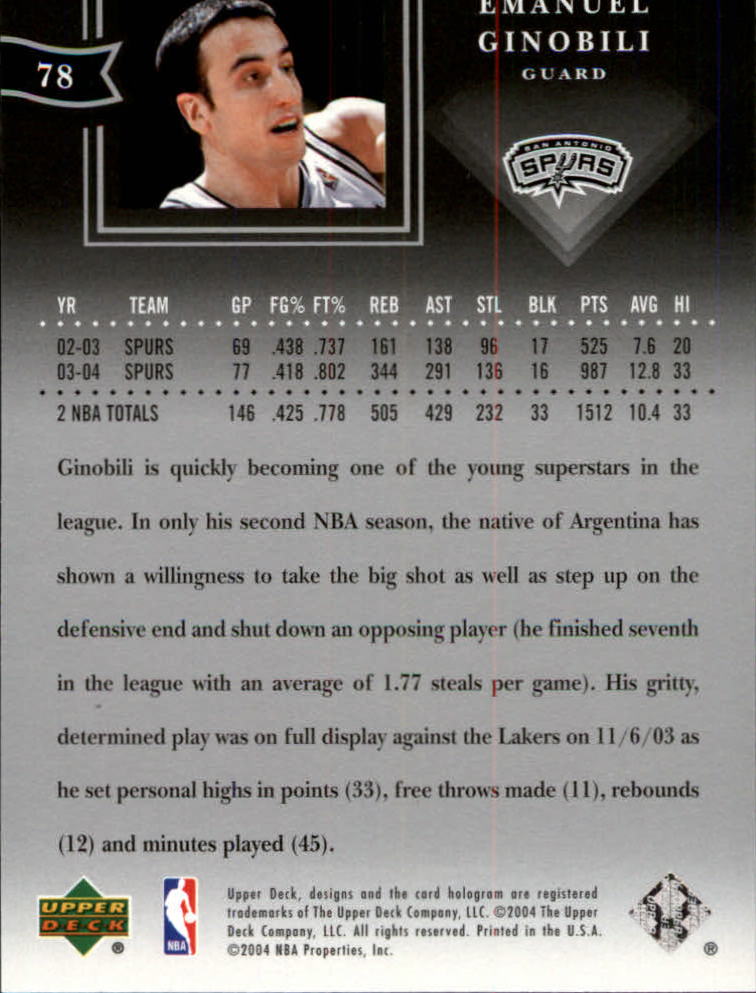 2004/2005 All-Star Lineup (Upper Deck) Basketball - Picture 125 of 159