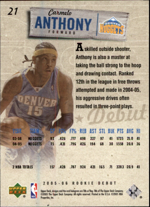 2005/2006 Rookie Debut (Upper Deck) Basketball - Picture 41 of 315