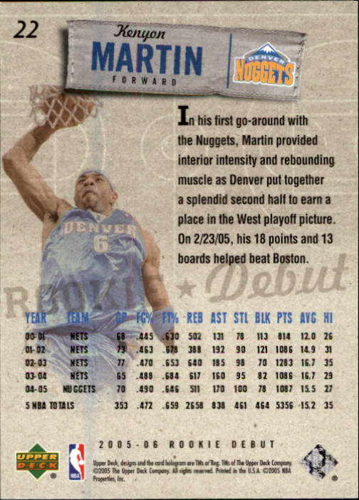 2005/2006 Rookie Debut (Upper Deck) Basketball - Picture 43 of 315