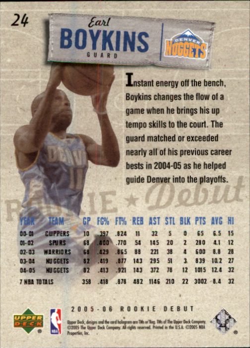 2005/2006 Rookie Debut (Upper Deck) Basketball - Picture 47 of 315
