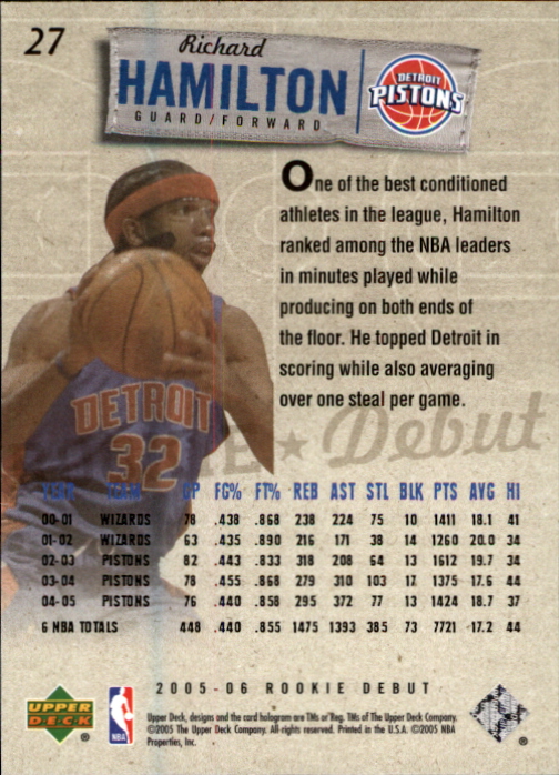 2005/2006 Rookie Debut (Upper Deck) Basketball - Picture 53 of 315