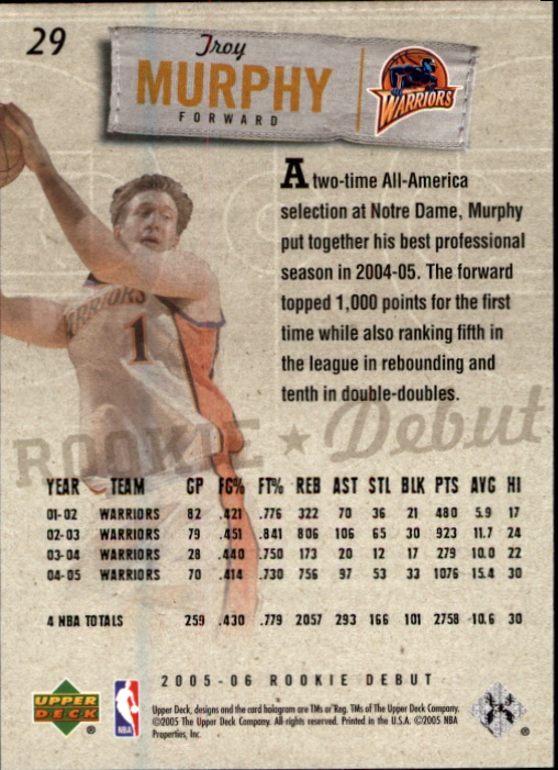 2005/2006 Rookie Debut (Upper Deck) Basketball - Picture 57 of 315