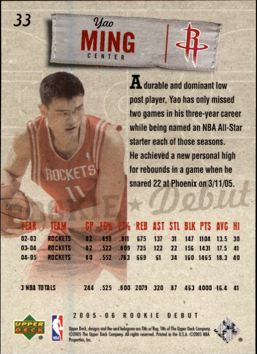 2005/2006 Rookie Debut (Upper Deck) Basketball - Picture 65 of 315
