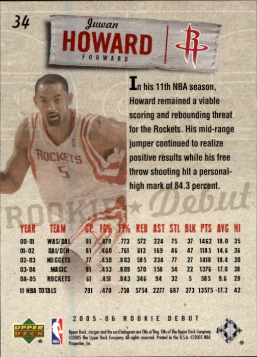 2005/2006 Rookie Debut (Upper Deck) Basketball - Picture 67 of 315