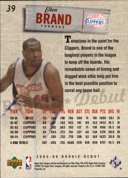 2005/2006 Rookie Debut (Upper Deck) Basketball - Picture 77 of 315