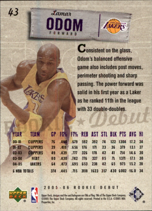 2005/2006 Rookie Debut (Upper Deck) Basketball - Picture 85 of 315