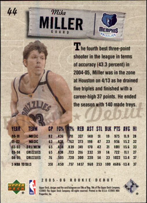 2005/2006 Rookie Debut (Upper Deck) Basketball - Picture 87 of 315