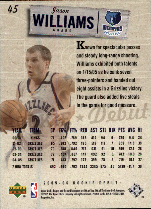 2005/2006 Rookie Debut (Upper Deck) Basketball - Picture 89 of 315
