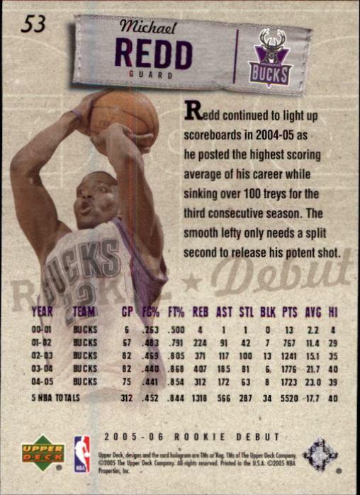 2005/2006 Rookie Debut (Upper Deck) Basketball - Picture 105 of 315