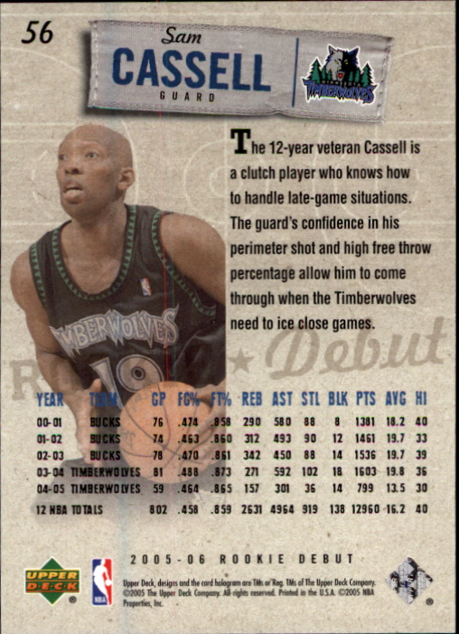 2005/2006 Rookie Debut (Upper Deck) Basketball - Picture 111 of 315