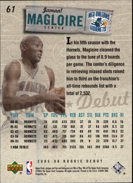 2005/2006 Rookie Debut (Upper Deck) Basketball - Picture 121 of 315