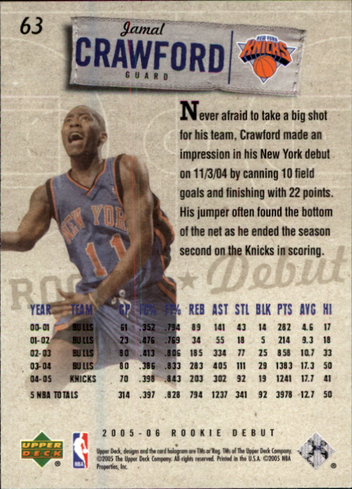 2005/2006 Rookie Debut (Upper Deck) Basketball - Picture 125 of 315