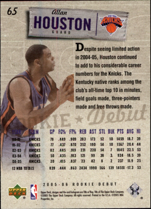 2005/2006 Rookie Debut (Upper Deck) Basketball - Picture 129 of 315