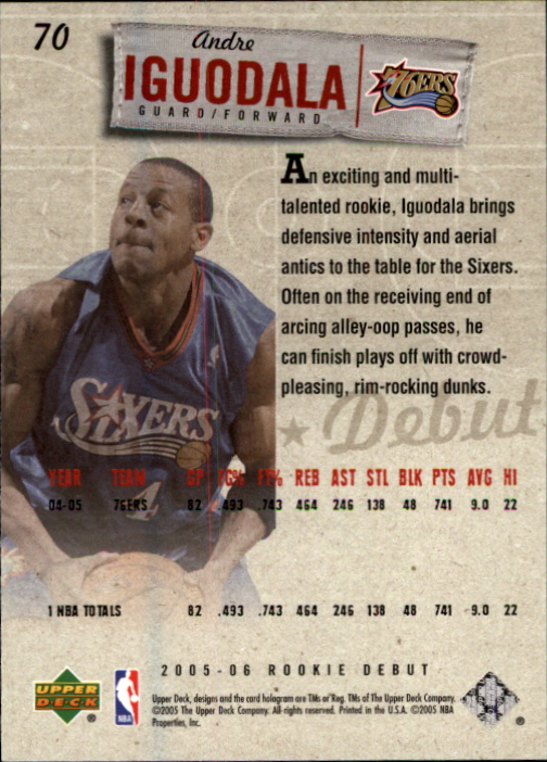 2005/2006 Rookie Debut (Upper Deck) Basketball - Picture 139 of 315