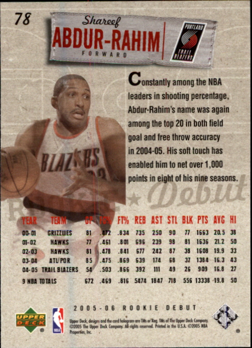 2005/2006 Rookie Debut (Upper Deck) Basketball - Picture 155 of 315