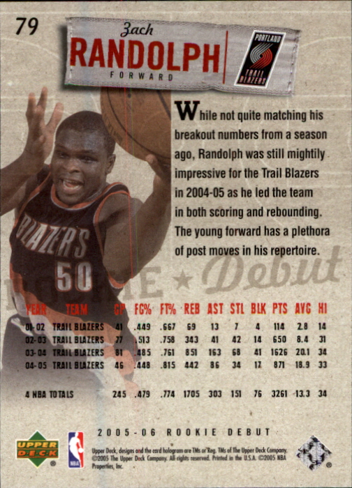 2005/2006 Rookie Debut (Upper Deck) Basketball - Picture 157 of 315