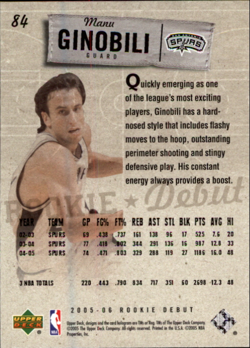 2005/2006 Rookie Debut (Upper Deck) Basketball - Picture 167 of 315