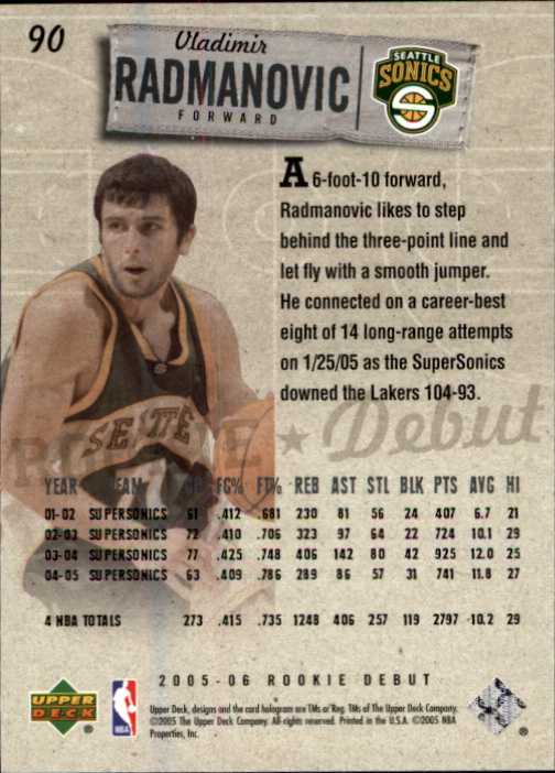 2005/2006 Rookie Debut (Upper Deck) Basketball - Picture 179 of 315