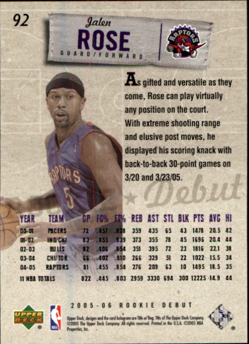 2005/2006 Rookie Debut (Upper Deck) Basketball - Picture 183 of 315