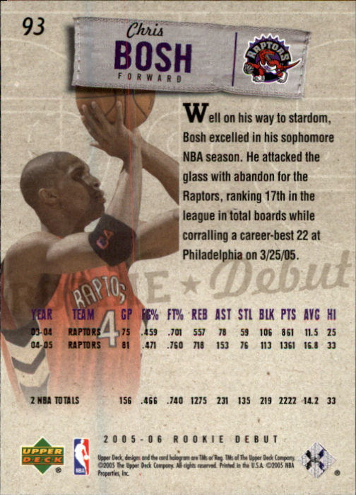 2005/2006 Rookie Debut (Upper Deck) Basketball - Picture 185 of 315