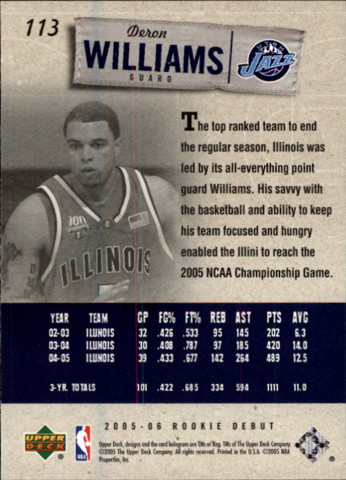 2005/2006 Rookie Debut (Upper Deck) Basketball - Picture 223 of 315