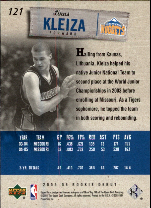 2005/2006 Rookie Debut (Upper Deck) Basketball - Picture 239 of 315