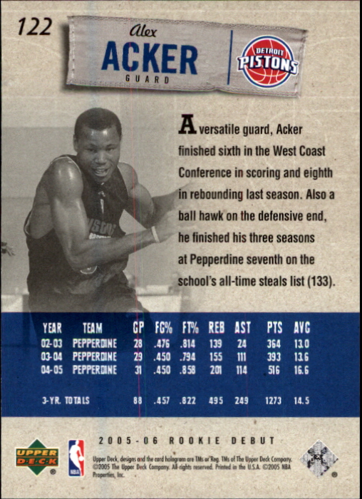 2005/2006 Rookie Debut (Upper Deck) Basketball - Picture 241 of 315