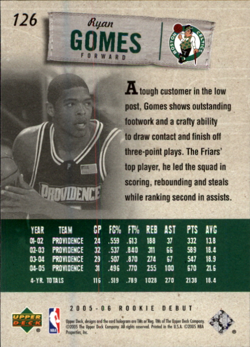 2005/2006 Rookie Debut (Upper Deck) Basketball - Picture 249 of 315