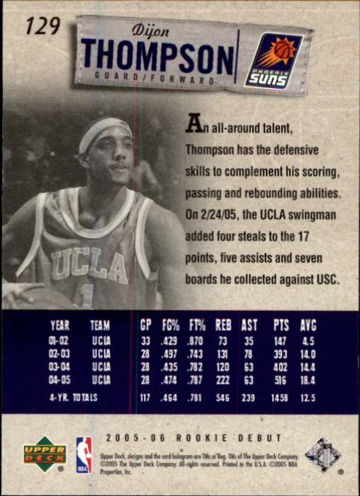 2005/2006 Rookie Debut (Upper Deck) Basketball - Picture 255 of 315