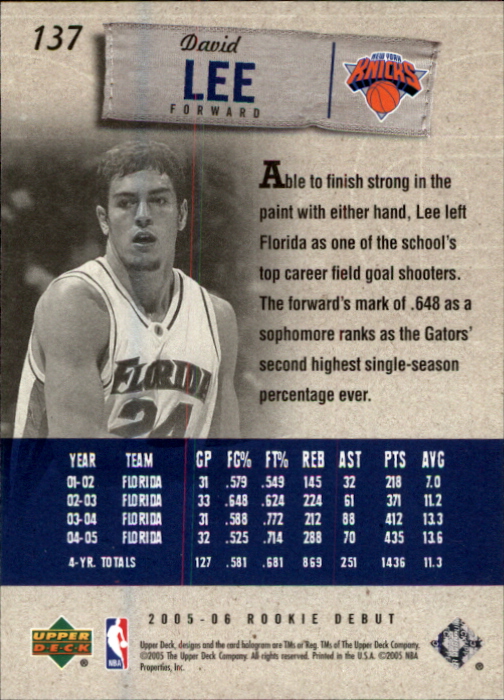 2005/2006 Rookie Debut (Upper Deck) Basketball - Picture 271 of 315