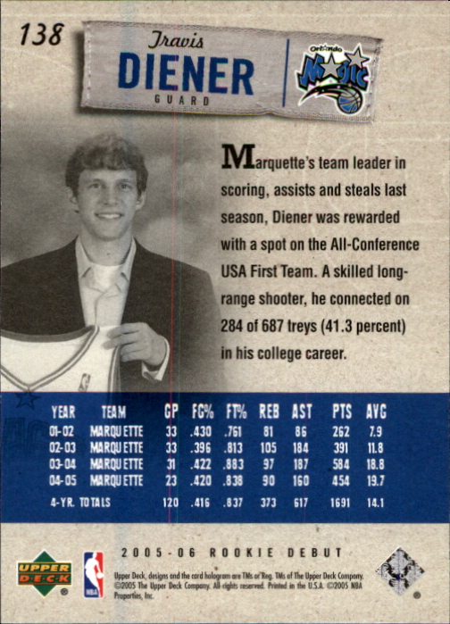2005/2006 Rookie Debut (Upper Deck) Basketball - Picture 273 of 315