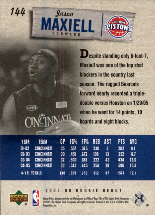 2005/2006 Rookie Debut (Upper Deck) Basketball - Picture 283 of 315