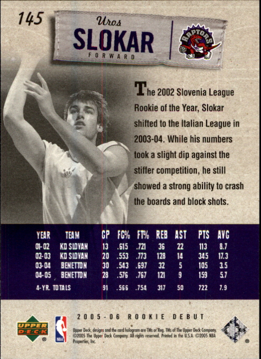 2005/2006 Rookie Debut (Upper Deck) Basketball - Picture 285 of 315