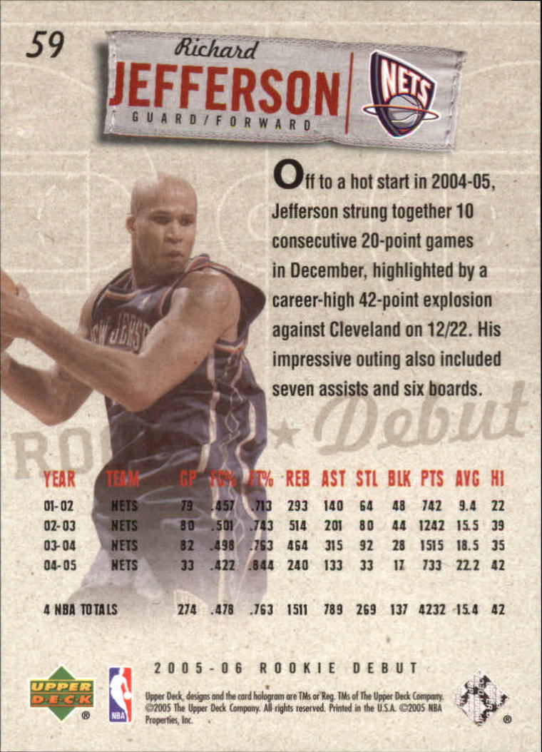 2005/2006 Rookie Debut (Upper Deck) Basketball - Picture 315 of 315