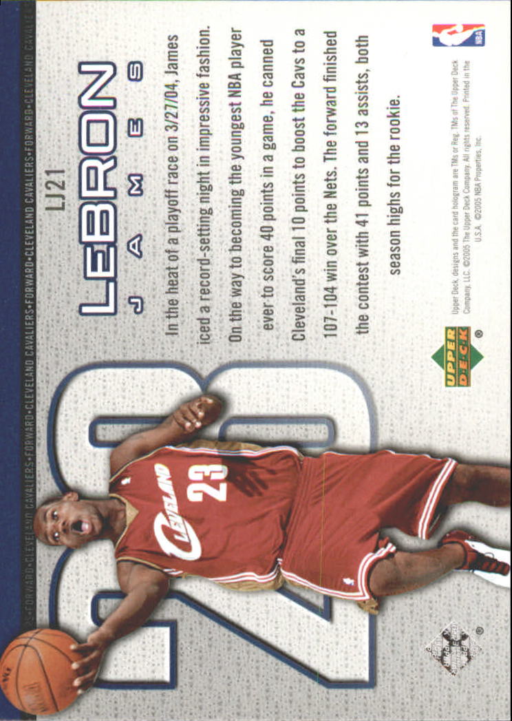 Set carte Upper Deck Basket Michael Jordan/LeBron James 2005/2006 - Foto 31 di 125