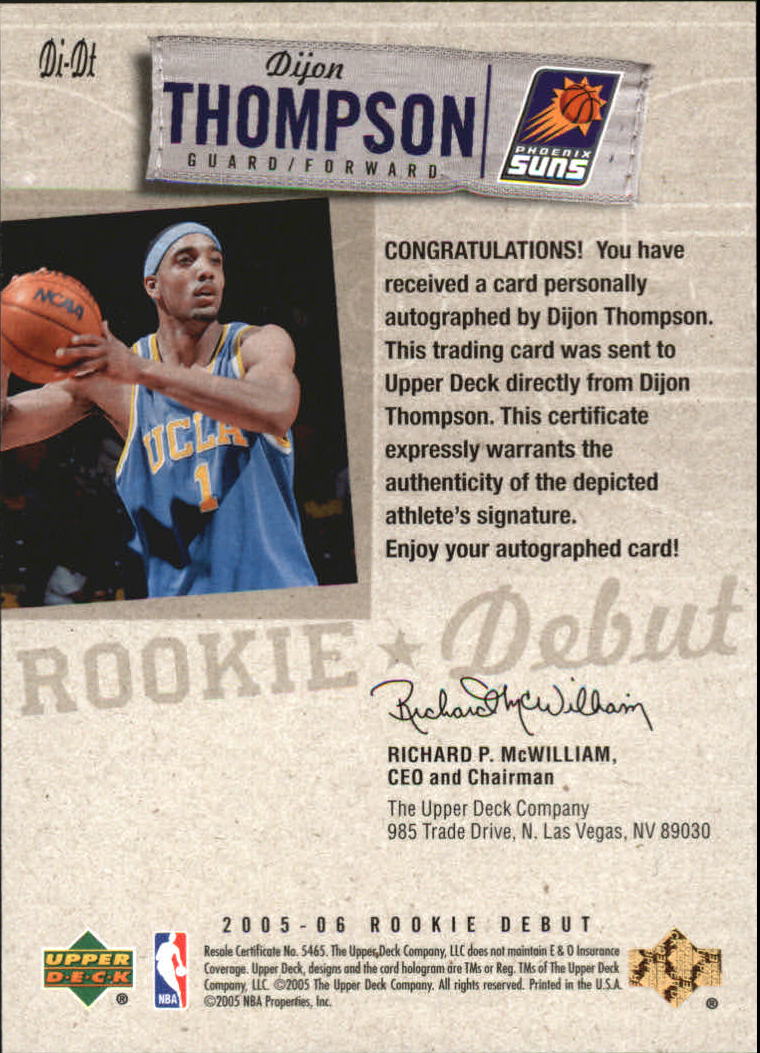 2005-06 tinta debut baloncesto debut de novato 2005-06 automática que eliges - Imagen 11 de 37