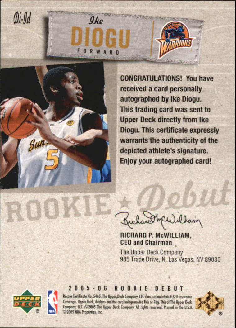 2005-06 tinta debut baloncesto debut de novato 2005-06 automática que eliges - Imagen 13 de 37