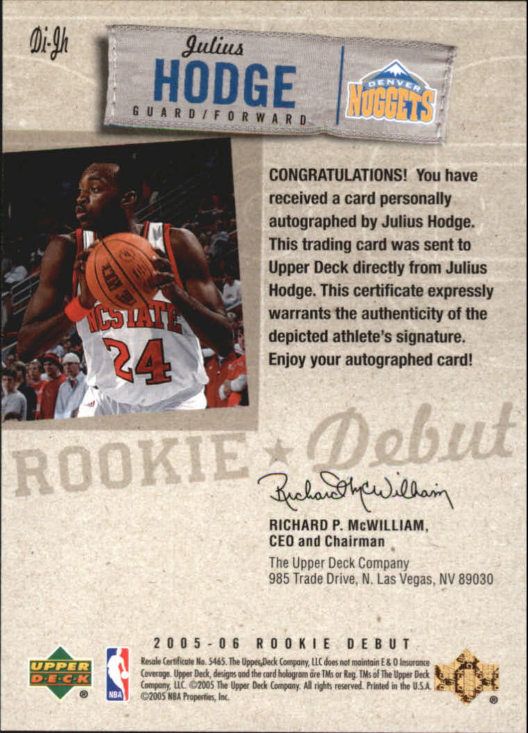 2005-06 tinta debut baloncesto debut de novato 2005-06 automática que eliges - Imagen 15 de 37