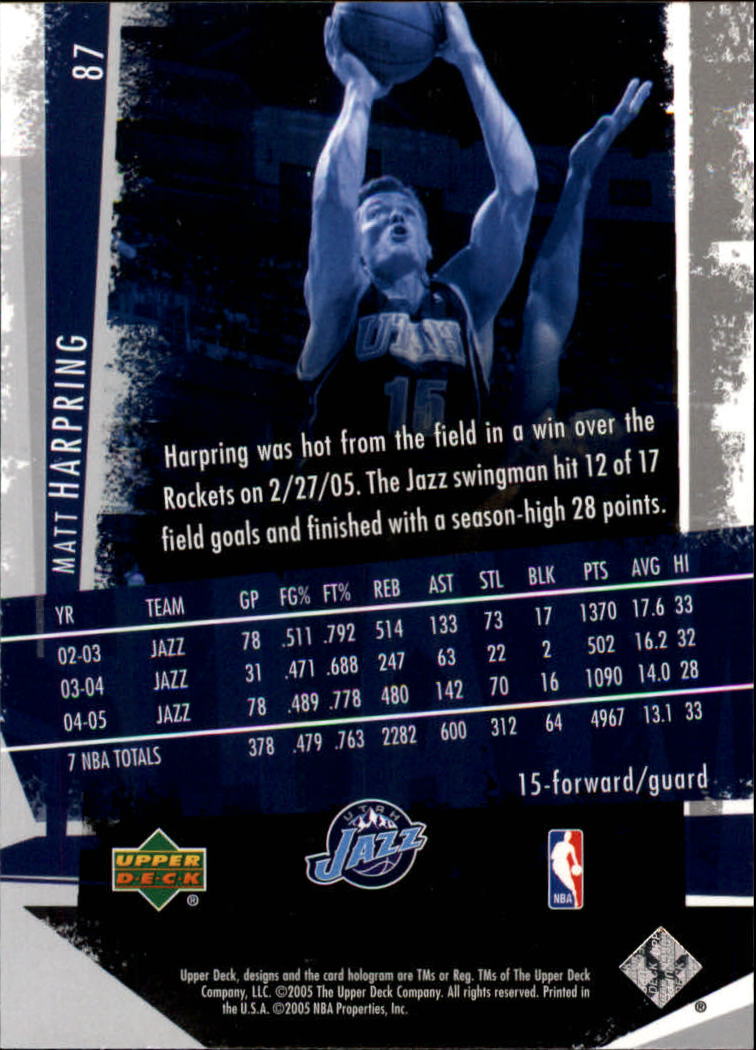 2005/2006 Slam (Upper Deck) Basketball - Picture 163 of 221