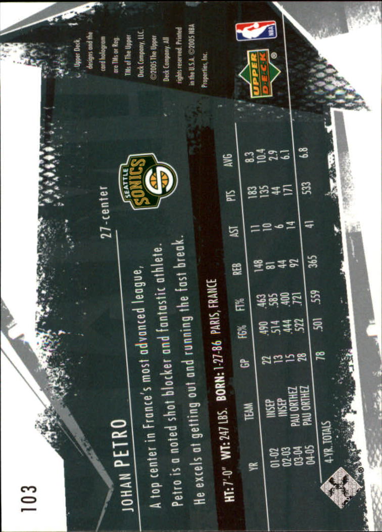 2005/2006 Slam (Upper Deck) Basketball - Picture 191 of 221
