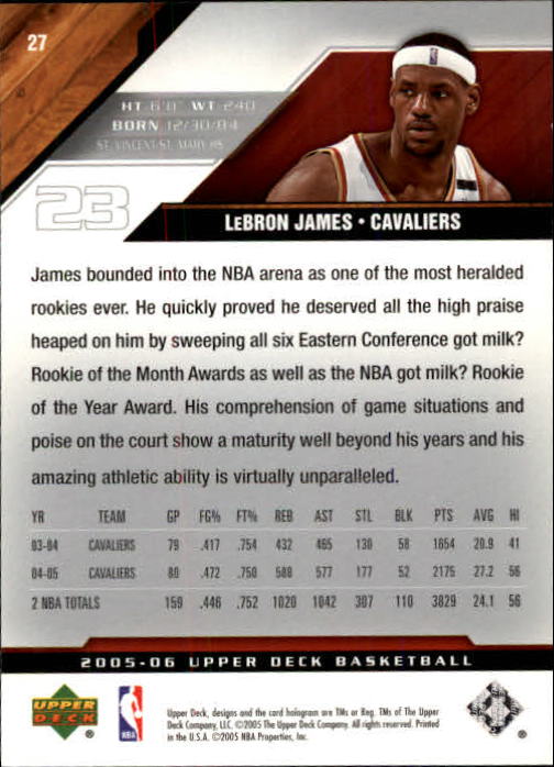 2005/2006 Upper Deck Basketball Part 1 Main Set Cards - Picture 51 of 431