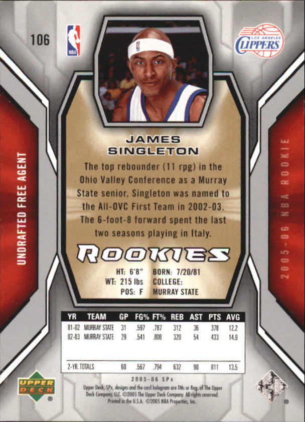 2005/2006 SPX (Upper Deck) Basketball - Picture 107 of 299