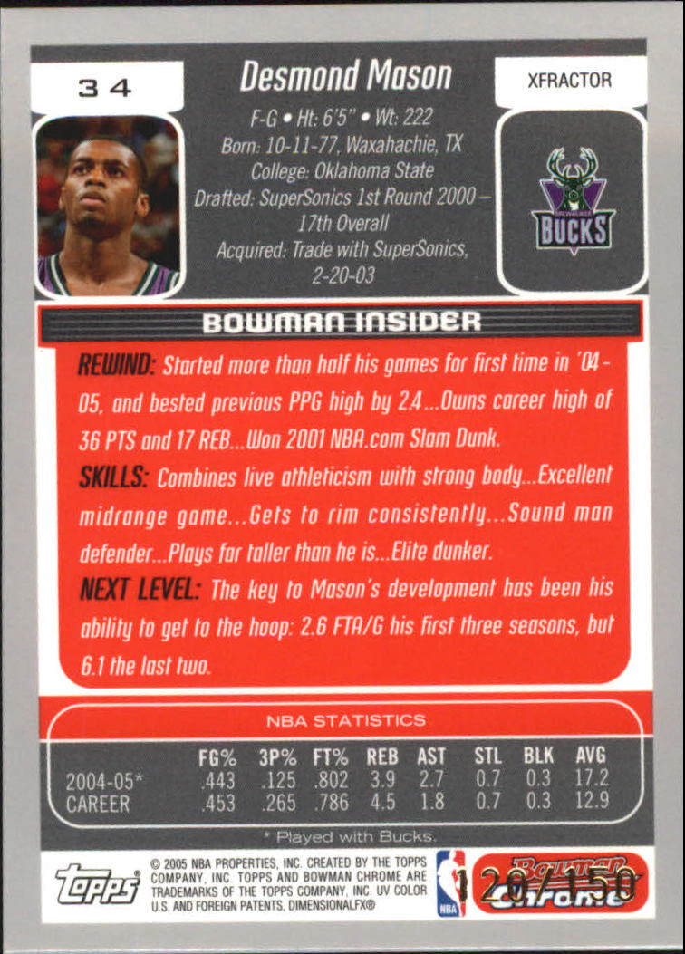 Bowman 2005-06 cromo baloncesto X-Fractors tú eliges - Imagen 7 de 21