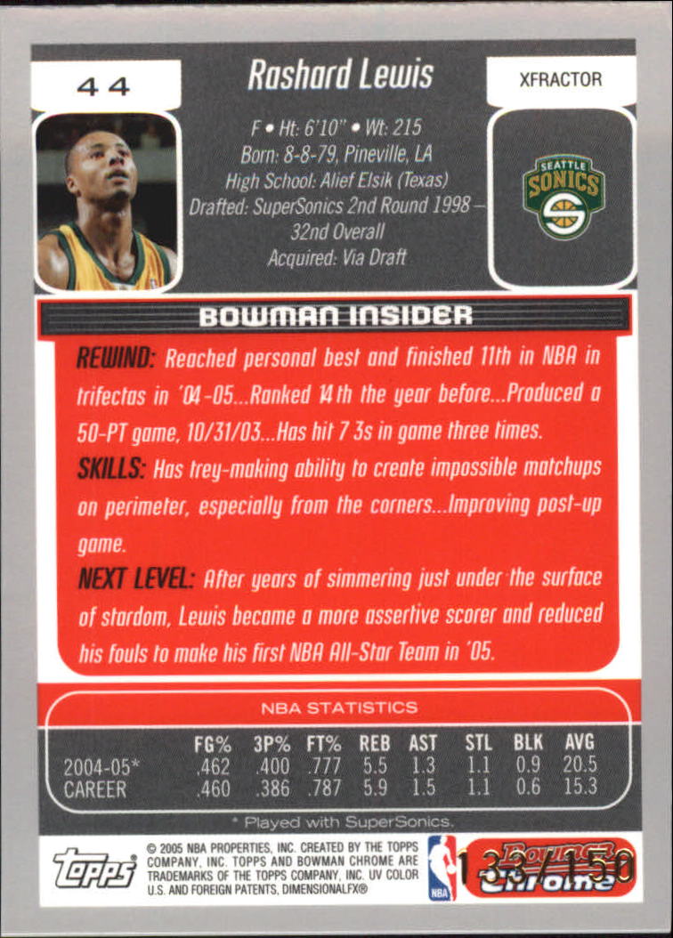 Bowman 2005-06 cromo baloncesto X-Fractors tú eliges - Imagen 11 de 21