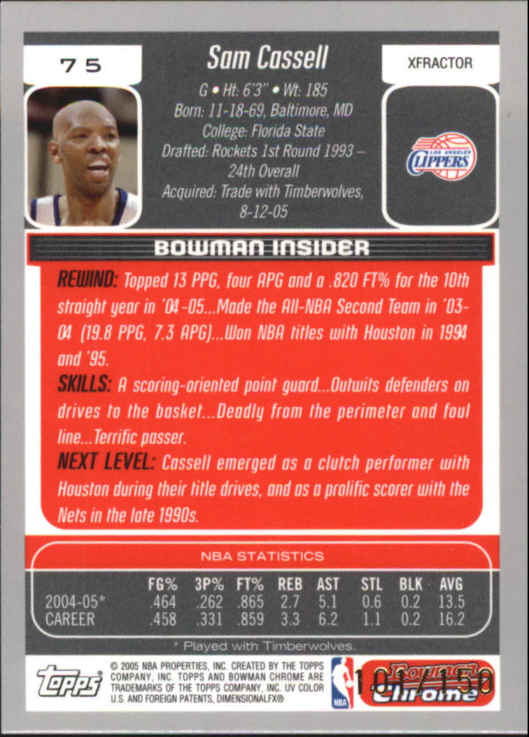 Bowman 2005-06 cromo baloncesto X-Fractors tú eliges - Imagen 15 de 21