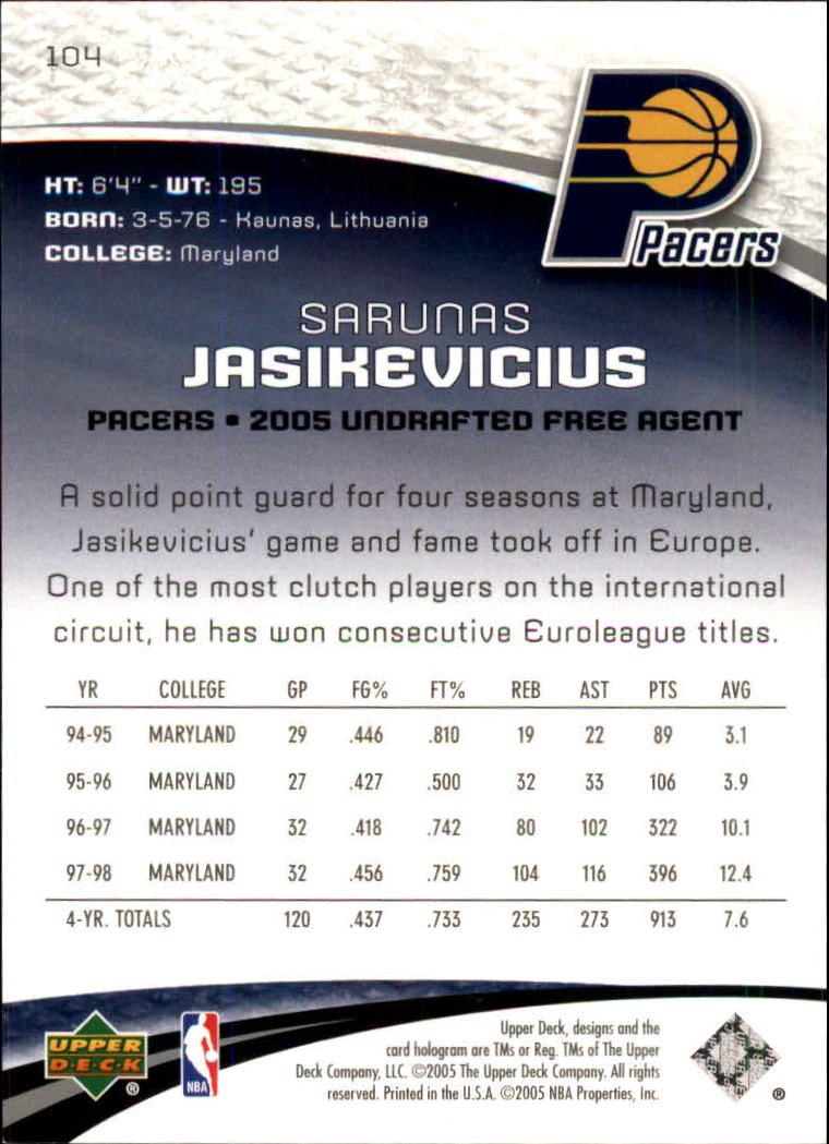 2005/2006 SP Game Used (Upper Deck) Basketball - Picture 201 of 293