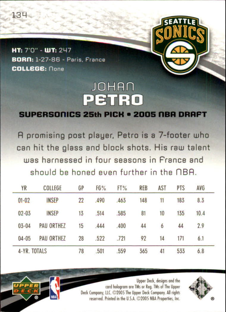 2005/2006 SP Game Used (Upper Deck) Basketball - Picture 241 of 293