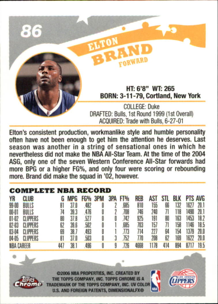 2005-06 Topps Chrome Basketball "Main Set" Cards #1 to #275 Rookies and Veterans - Picture 135 of 483