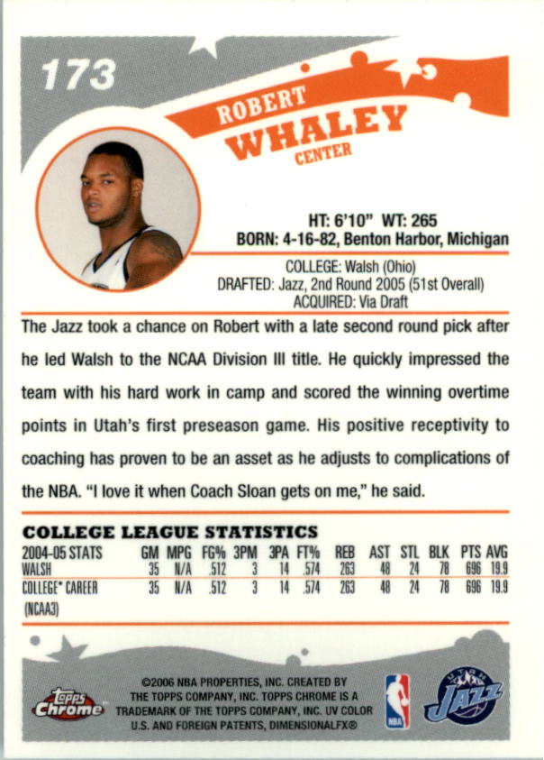 2005-06 Topps Chrome Basketball "Main Set" Cards #1 to #275 Rookies and Veterans - Picture 299 of 483